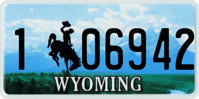 WY license plate 106942