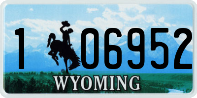 WY license plate 106952