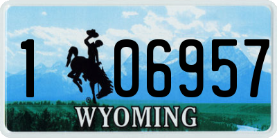 WY license plate 106957