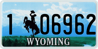 WY license plate 106962