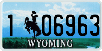 WY license plate 106963