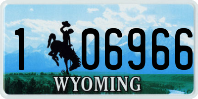 WY license plate 106966