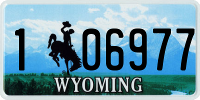WY license plate 106977