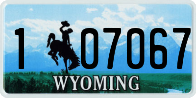 WY license plate 107067