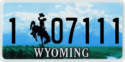 WY license plate 107111