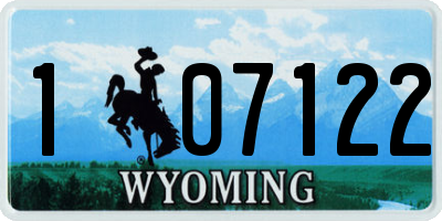 WY license plate 107122