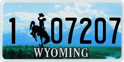 WY license plate 107207