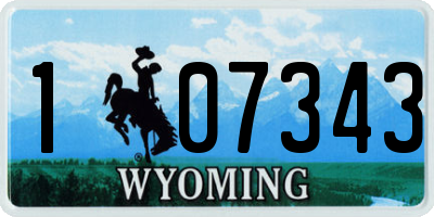 WY license plate 107343
