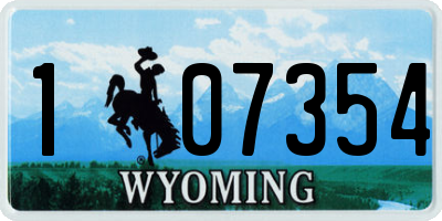 WY license plate 107354