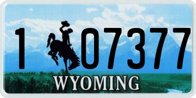 WY license plate 107377