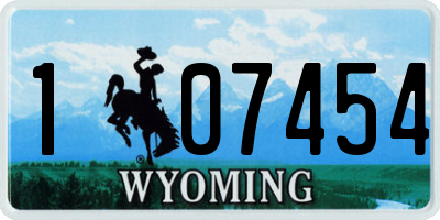 WY license plate 107454