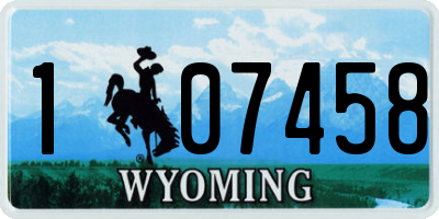 WY license plate 107458