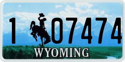 WY license plate 107474