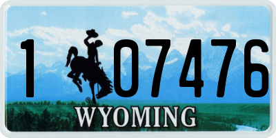 WY license plate 107476