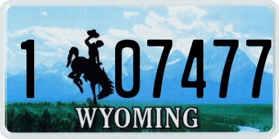 WY license plate 107477