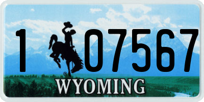 WY license plate 107567