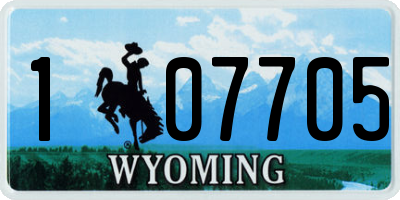 WY license plate 107705