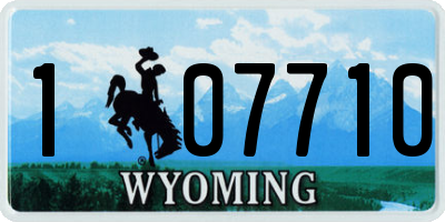 WY license plate 107710