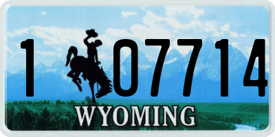 WY license plate 107714