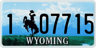WY license plate 107715