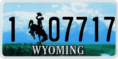 WY license plate 107717