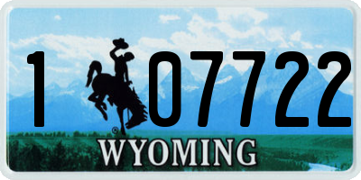 WY license plate 107722