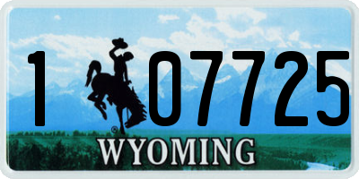 WY license plate 107725
