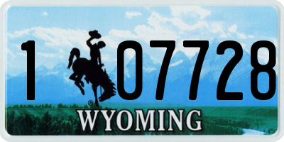 WY license plate 107728