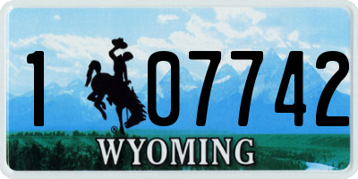 WY license plate 107742