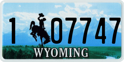 WY license plate 107747