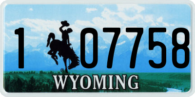 WY license plate 107758