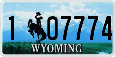WY license plate 107774