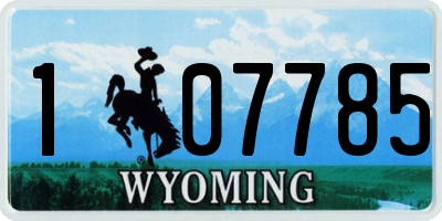 WY license plate 107785