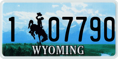WY license plate 107790