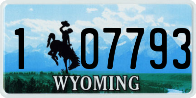 WY license plate 107793