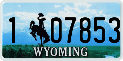 WY license plate 107853