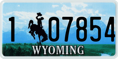 WY license plate 107854