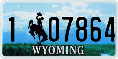 WY license plate 107864