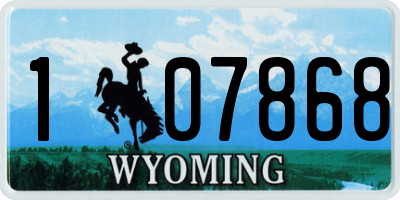 WY license plate 107868