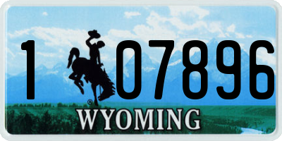 WY license plate 107896