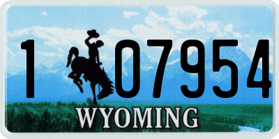 WY license plate 107954