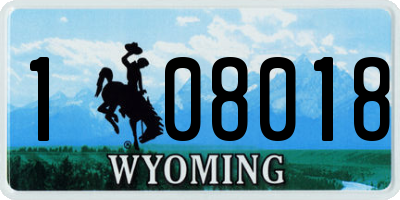 WY license plate 108018