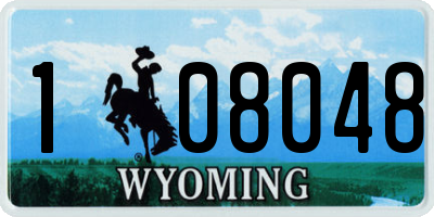 WY license plate 108048
