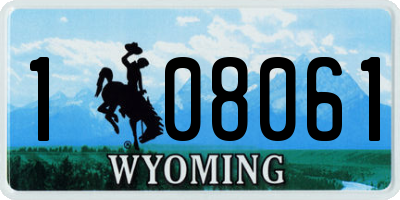 WY license plate 108061