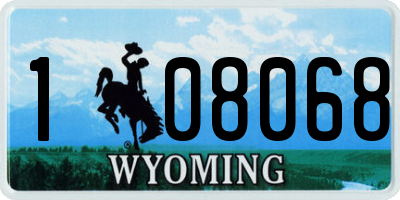 WY license plate 108068