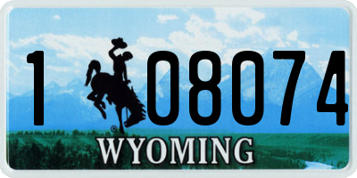 WY license plate 108074
