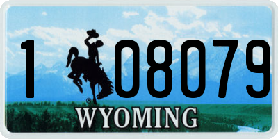 WY license plate 108079