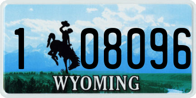 WY license plate 108096