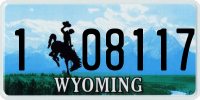 WY license plate 108117