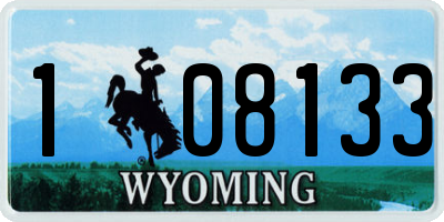 WY license plate 108133